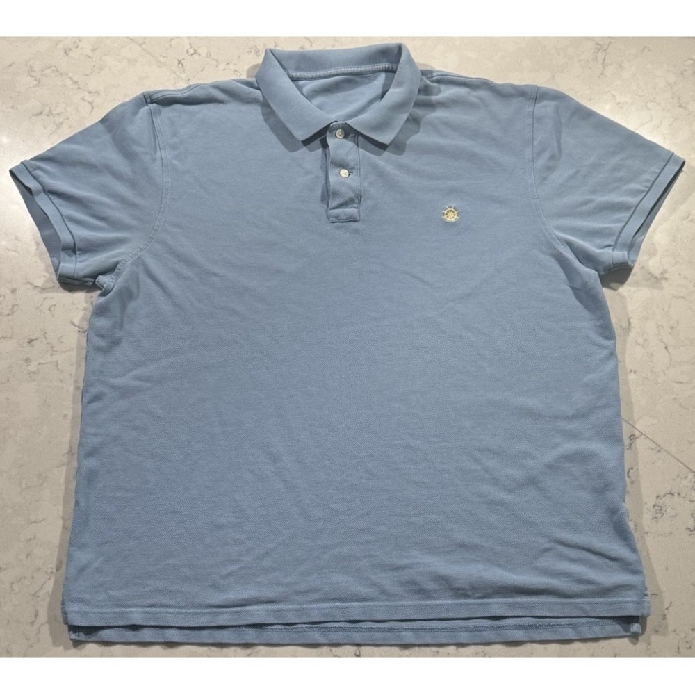 J.Crew Polo Shirt Mens 2XL XXL Light Blue Cotton Short Sleeve Preppy Classic